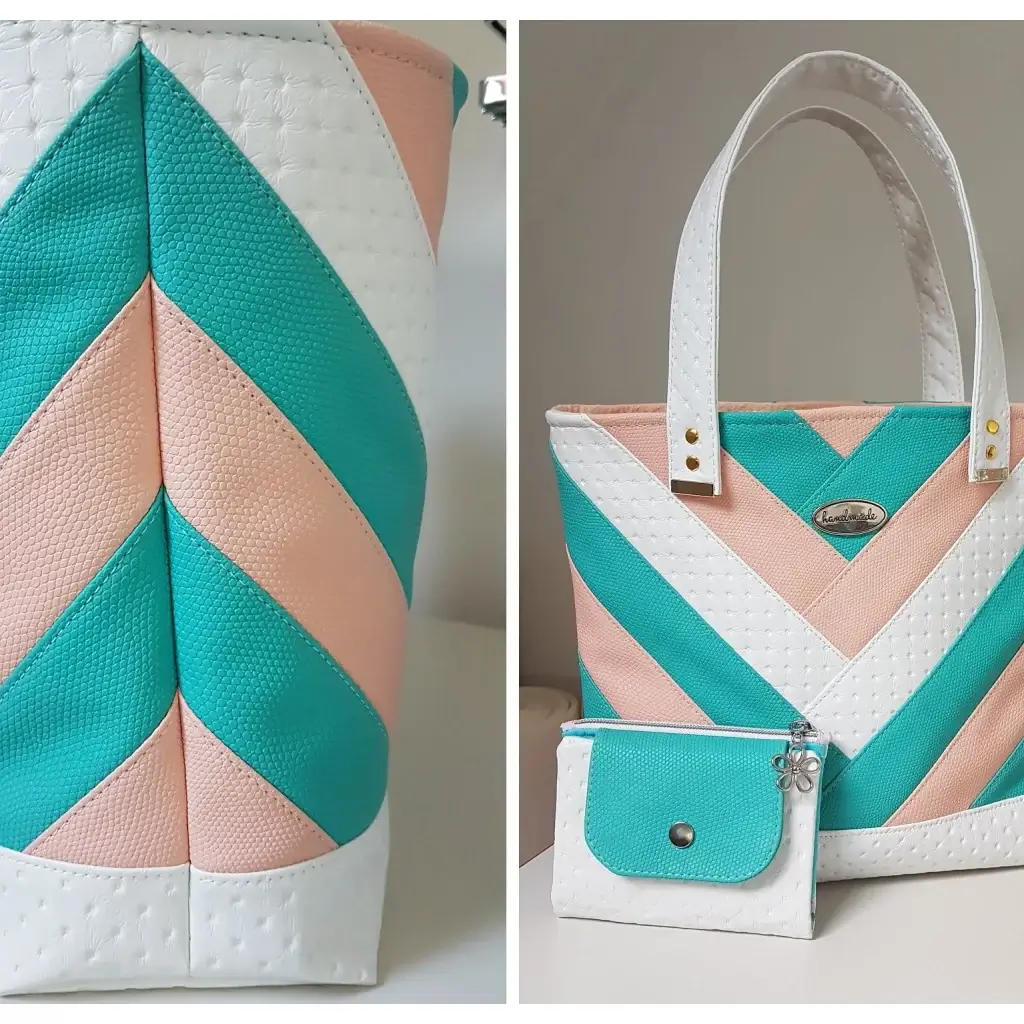 Multi photo Sac turquoise et saumon Instagram